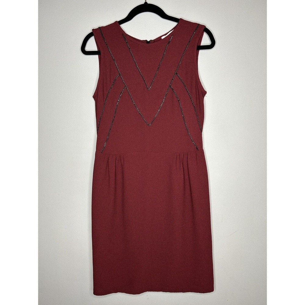 SANDRO 'Rapprocher' Chain Detail Fit and Flare Dress (Large) - Picture 3 of 7